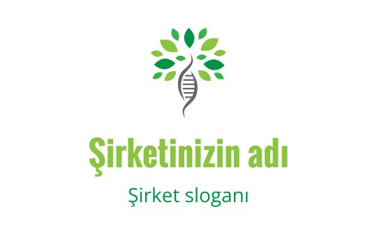 Yeşil yapraklı bir ağaç ve DNA ipliği içeren modern logo tasarımı
