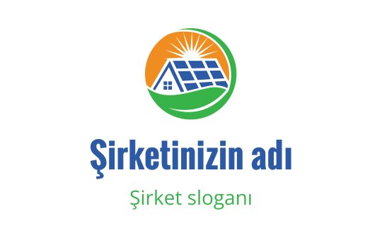 Güneş panelleri ve güneş ışınları içeren modern logo tasarımı