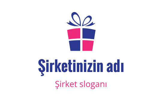 Kemerli kenarları olan renkli hediye kutusu logo tasarımı