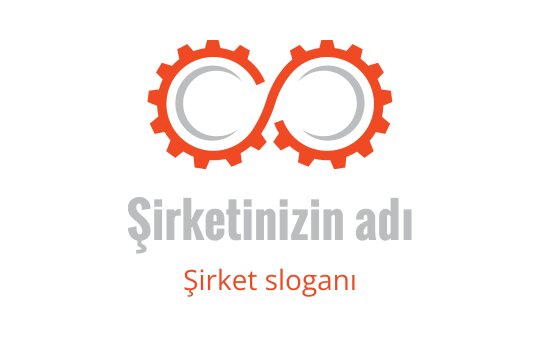 Turuncu ve gri renklerde iç içe geçmiş dişlilerle modern sonsuzluk logo tasarımı
