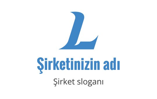 Şık mavi logo tasarımı, belirgin bir "L" harfi içeriyor