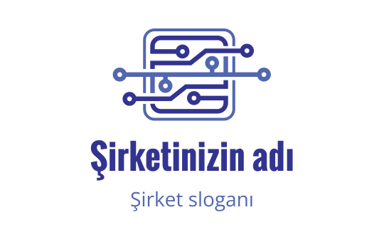 Mavi ve mor renklerde devre deseni içeren modern logo tasarımı