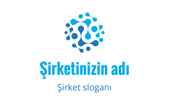 Modern mavi logo tasarımı, soyut dairesel şekiller ve akışkan hatlar içeriyor