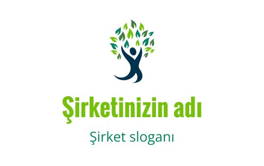 Yeşil yapraklı bir ağaç ve insan figürü içeren canlı logo tasarımı