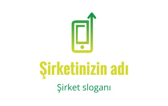 Yeşil ve sarı yukarı ok ile akıllı telefon içeren modern logo tasarımı