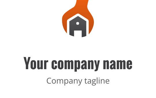 Turuncu dişli ve kahverengi detaylarla cesur logo tasarımı, gri metin