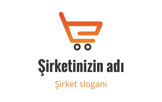 Turuncu ve siyah renkte modern alışveriş sepeti logo tasarımı