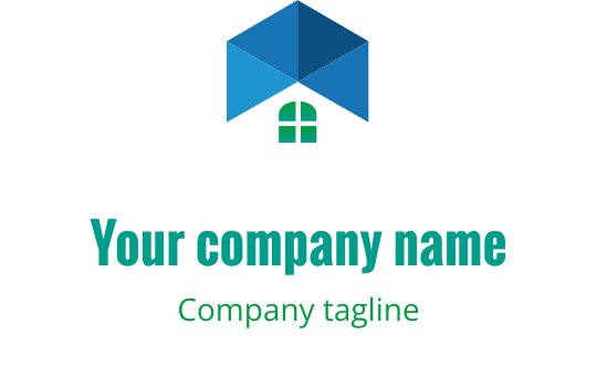 Modern logo tasarımı, yeşil detaylarla stilize edilmiş mavi ve teal ağaç içeriyor