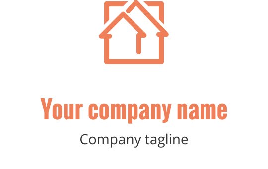 Modern mercan logo tasarımı, soyut mimari şekiller içeriyor