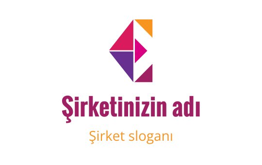 Üçgenler ve stilize edilmiş E harfi içeren renkli geometrik logo tasarımı