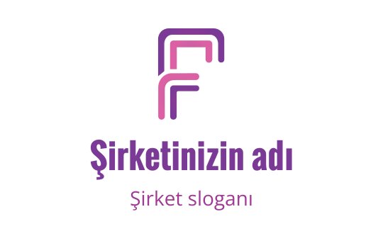 Modern mor ve pembe logo tasarımı, stilize edilmiş F harfi içeriyor