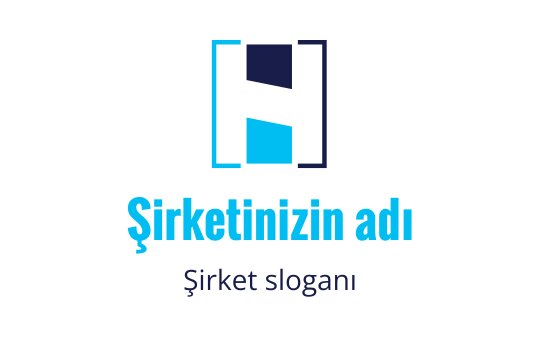 Modern mavi ve koyu gri logo tasarımı, stilize edilmiş H harfi içeriyor