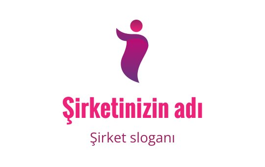 Modern soyut logo tasarımı, pembe bir figür ve yuvarlak şekiller içeriyor