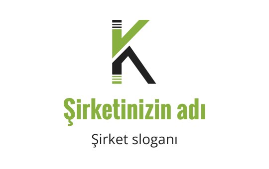 Siyah detaylarla stilize edilmiş yeşil K harfi içeren modern logo tasarımı