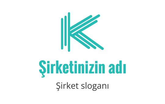 Modern turkuaz logo tasarımı, çizgilerle stilize edilmiş K harfi içeriyor