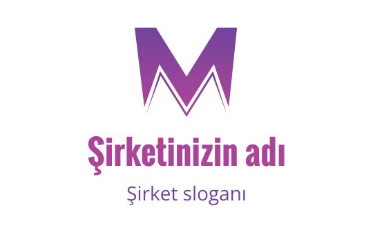 Sade, cesur bir tarzda modern mor "M" logo tasarımı