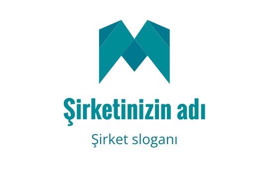 Modern teal logo tasarımı, stilize edilmiş "M" harfi içeriyor