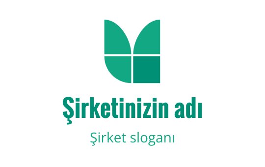 Modern yeşil logo tasarımı, stilize yaprak şekilleri içeriyor
