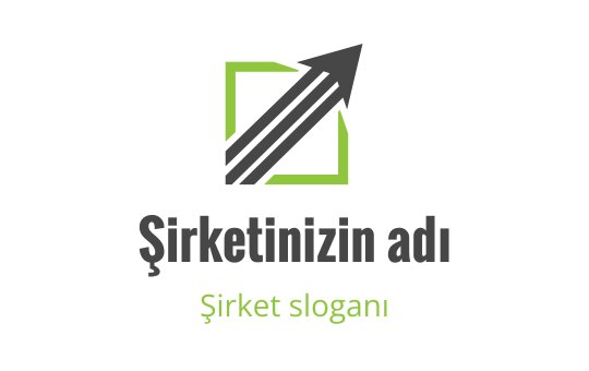 Yeşil kare içinde yukarı bakan bir ok bulunan modern logo tasarımı