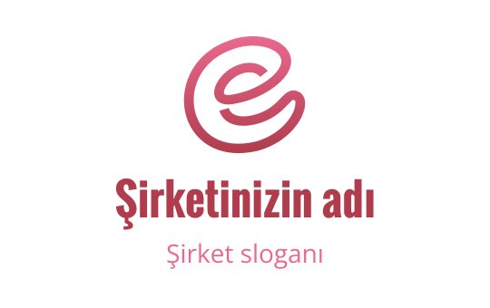 Şık bir logo tasarımı, pembe kıvrımlı 'e' harfi içeriyor