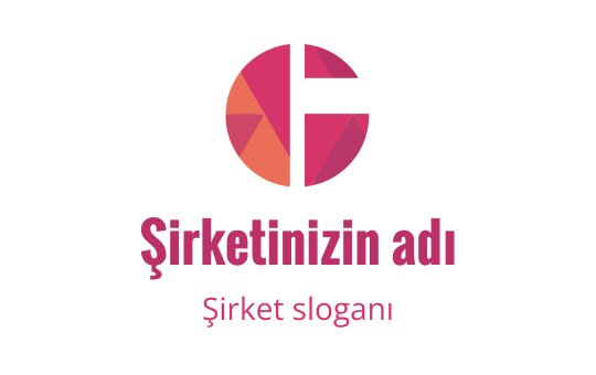 Modern dairesel logo tasarımı, pembe ve turuncu geometrik şekillerle