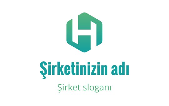Modern altıgen logo tasarımı, teal renginde stilize edilmiş H harfi içeriyor
