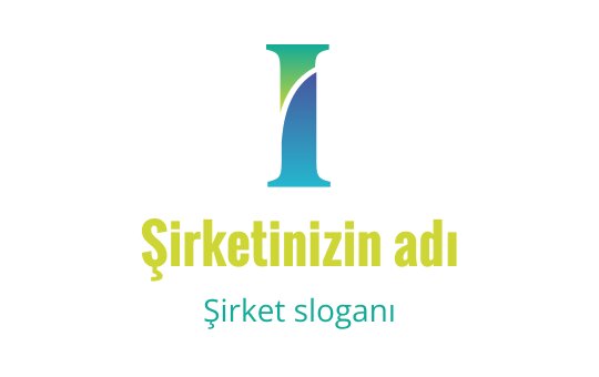Mavi ve yeşil tonlarında stilize edilmiş "I" harfi içeren modern logo tasarımı