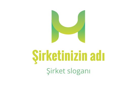Modern yeşil logo tasarımı, stilize edilmiş M harfi içeriyor