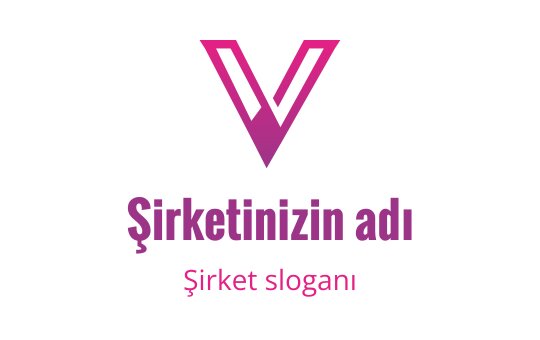 Modern pembe ve mor logo tasarımı, stilize edilmiş V harfi içeriyor