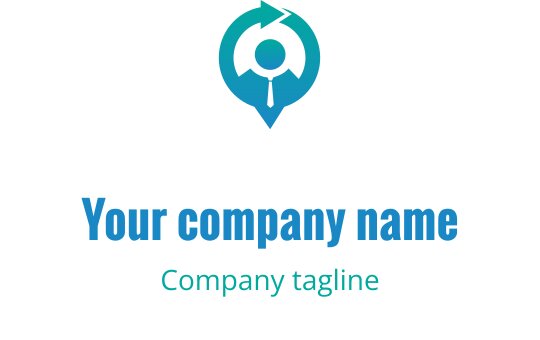 Mavi pusula ve kalem kombinasyonu içeren modern logo tasarımı