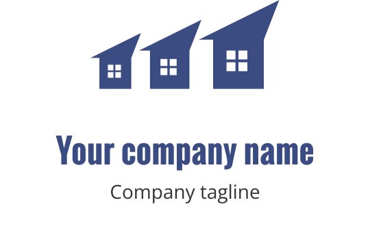 Çizgisel bir çatıya sahip stilize ev içeren teal logo tasarımı
