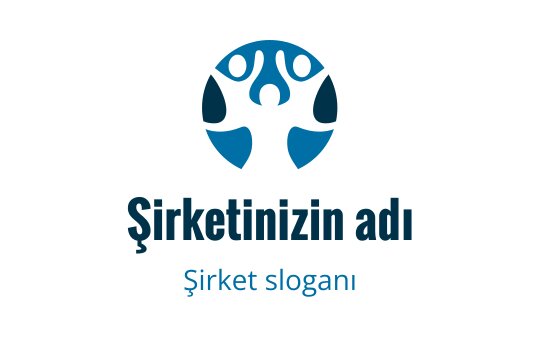 Mavi tonlarda soyut figürler içeren modern logo tasarımı