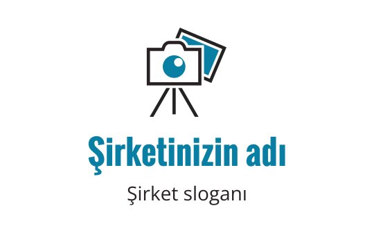 Mavi detaylara sahip modern kamera logo tasarımı ve tripod
