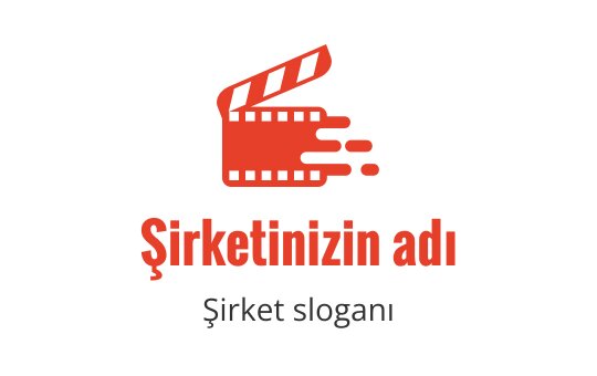 Hareketli çizgilerle dinamik kırmızı film klaketi logo tasarımı