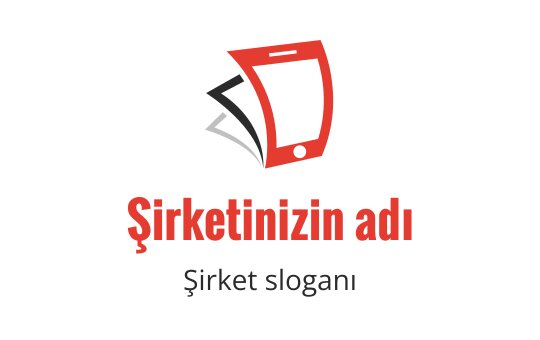 Kırmızı akıllı telefon ve siyah sayfalar içeren yaratıcı logo tasarımı