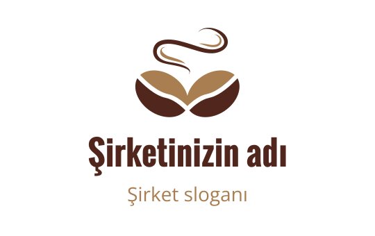 Şık kahve çekirdeği logo tasarımı, buhar ve toprak tonlarıyla