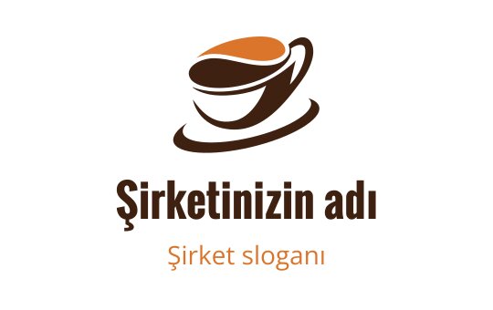 Sıcak kahverengi ve turuncu renklerle modern kahve fincanı logo tasarımı