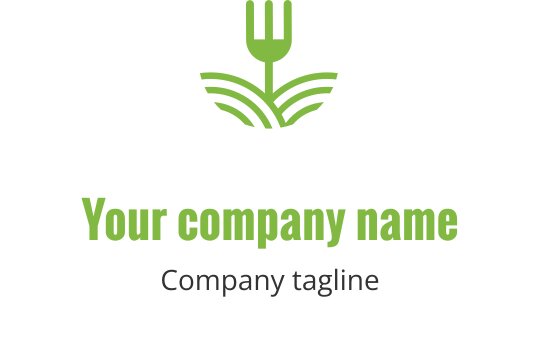 Modern limon yeşili logo tasarımı, stilize edilmiş bir çatal içeriyor