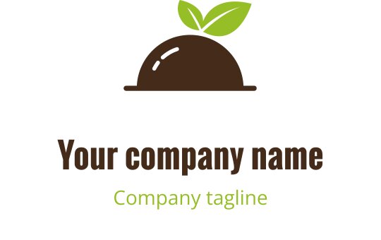 Şık logo tasarımı, altın ve kahverengi yaprak motifi içeriyor
