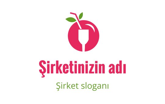 Cam ve yapraklı meyve içeren renkli logo tasarımı