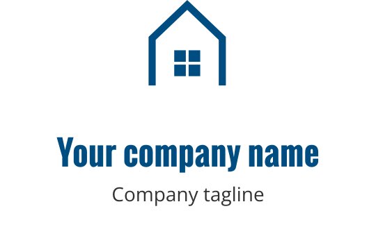 Stilize bir bina silueti ve geometrik şekiller içeren yeşil logo tasarımı