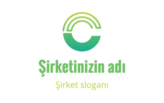 Yeşil gradyan ve kıvrımlı hatlarla modern dairesel logo tasarımı