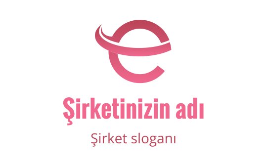 Modern pembe logo tasarımı, kıvrımlı stilize edilmiş 'e' harfi içeriyor