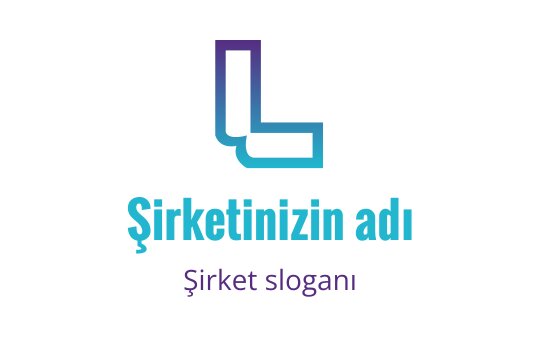 Modern mavi ve mor logo tasarımı, stilize edilmiş L harfi içeriyor