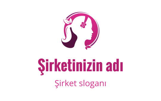 Çiçekli saçlı bir kadını içeren şık silüet logo tasarımı