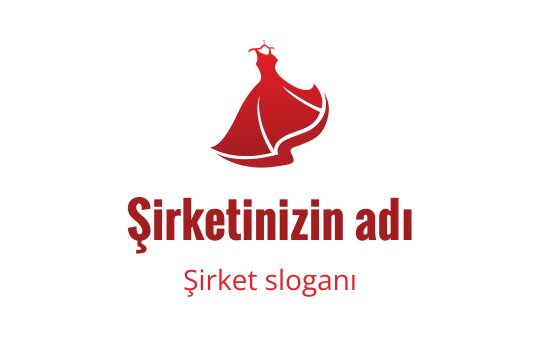 Akıcı siluete sahip şık kırmızı elbise logo tasarımı