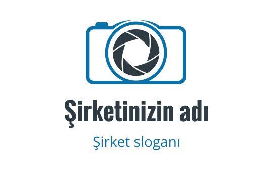 Modern kamera logo tasarımı, stilize edilmiş bir lens diyaframı içeriyor