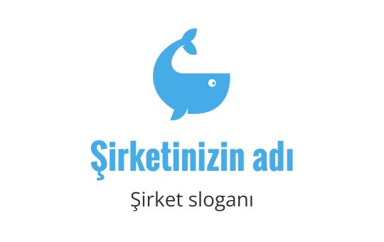 Açık mavi renkte, dostça bir ifadeye sahip oyuncu balina logosu tasarımı
