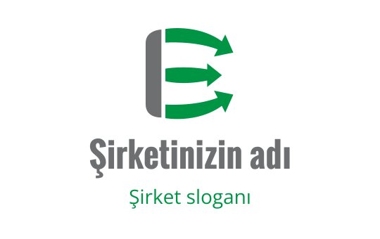 Yeşil oklarla stilize edilmiş E harfi içeren modern logo tasarımı