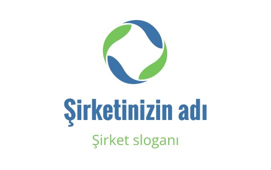 Mavi ve yeşil akışkan şekillerle modern dairesel logo tasarımı